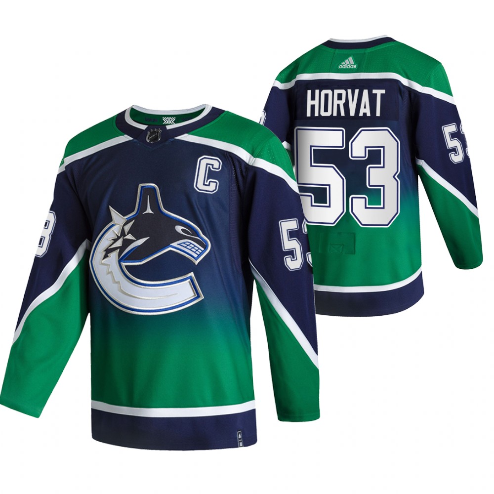 2021 Adidias Vancouver Canucks #53 Bo Horvat Green Men Reverse Retro Alternate NHL Jersey->st.louis blues->NHL Jersey
